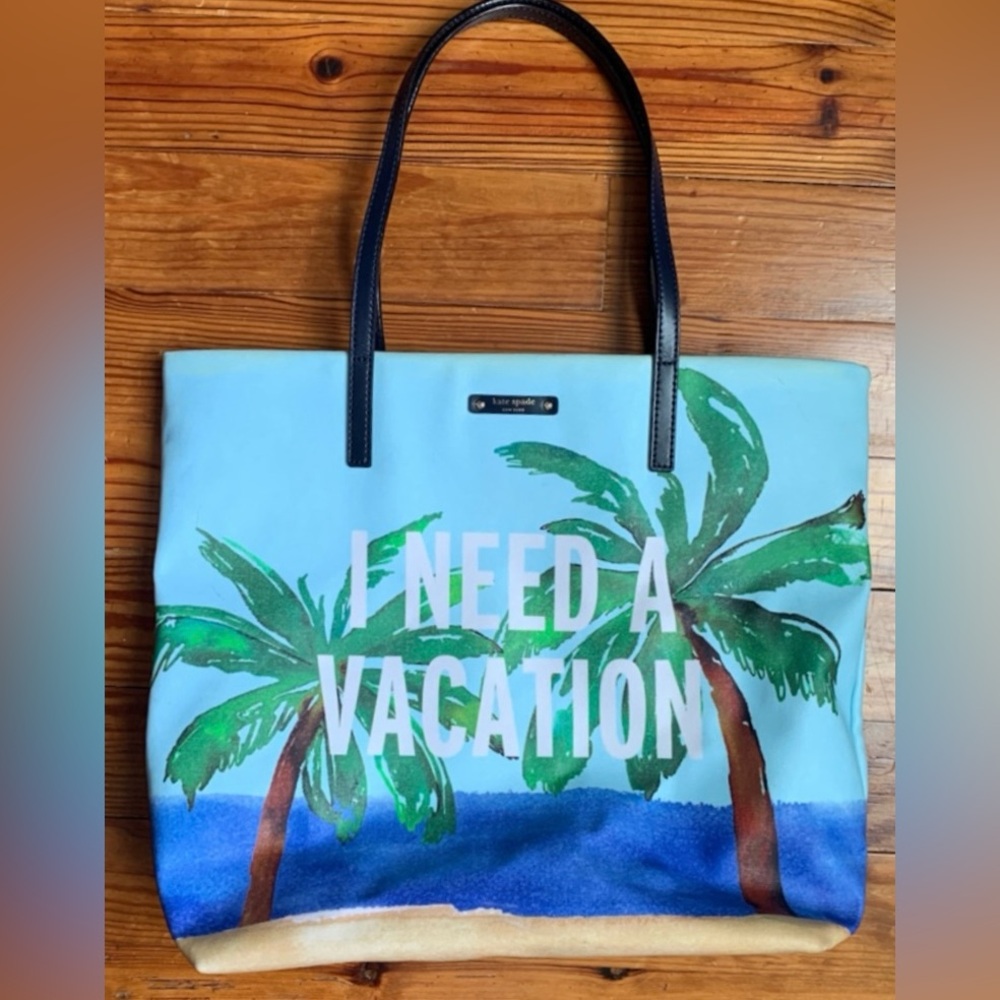 Kate Spade “I Need a Vacation” Bon Tote Bag *Tropical*Beach Vibes*